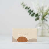 Boho Terracotta Sand Abstract Visitekaartje (Staand voorkant)