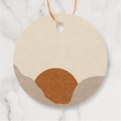 Boho Terracotta Sand Abstracte productprijs Bedankjes Labels (Achterkant)