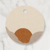 Boho Terracotta Sand Abstracte productprijs Bedankjes Labels (Achterkant)