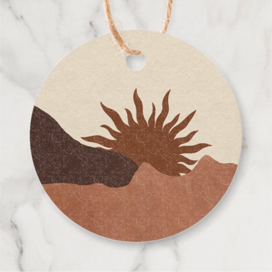 Boho Terracotta Sand Abstracte productprijs Bedankjes Labels (Achterkant)