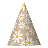 Boho Terracotta Sand Retro Daisies Birthday Party Feesthoedjes (Achterkant)
