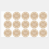 Boho Terracotta Sand Retro Daisies Birthday Party Labels (Vel)