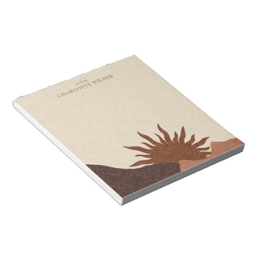 Boho Terracotta Sand Sun Handmade Jewelry Notitieblok (Schuin)