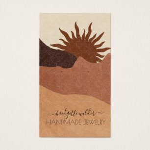 Boho Terracotta Sand Sun Jewelry Designer Visitekaartje