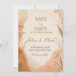 Boho Terracotta Save the Date Kaart