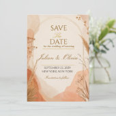 Boho Terracotta Save the Date Kaart (Staand voorkant)