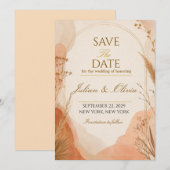 Boho Terracotta Save the Date Kaart (Voorkant / Achterkant)