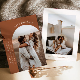 Boho Terracotta Save the Dates | Modern minimalist Kaart