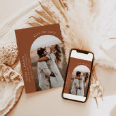 Boho Terracotta Save the Dates | Modern minimalist Kaart