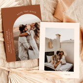 Boho Terracotta Save the Dates | Modern minimalist Kaart