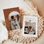 Boho Terracotta Save the Dates | Modern minimalist Kaart