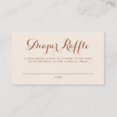 Boho Terracotta Script Baby shower Diaper Raffle Informatiekaartje (Voorkant)