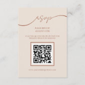 Boho Terracotta Script QR Code Bruiloft RSVP Kaart (Voorkant)