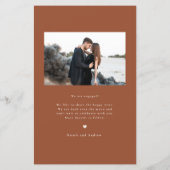 Boho Terracotta Script Verloving aankondiging (Achterkant)