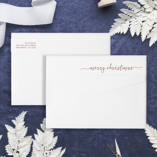 Boho Terracotta Script | Vrolijk kerstadres