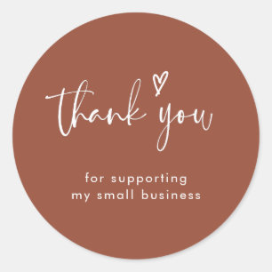 Boho Terracotta Small Business Dank u Sticker