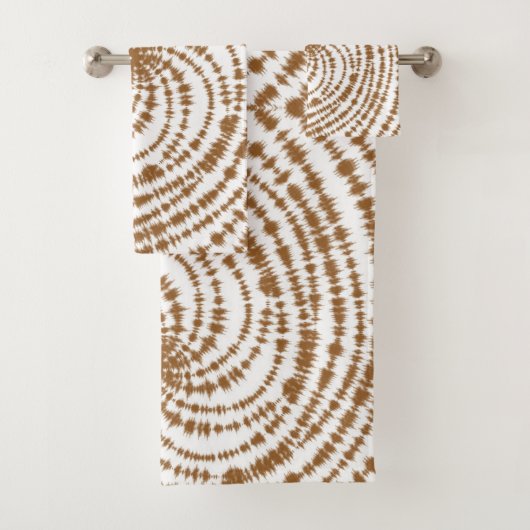 Boho Terracotta Spiral Pattern Bad Handdoek (Insitu)