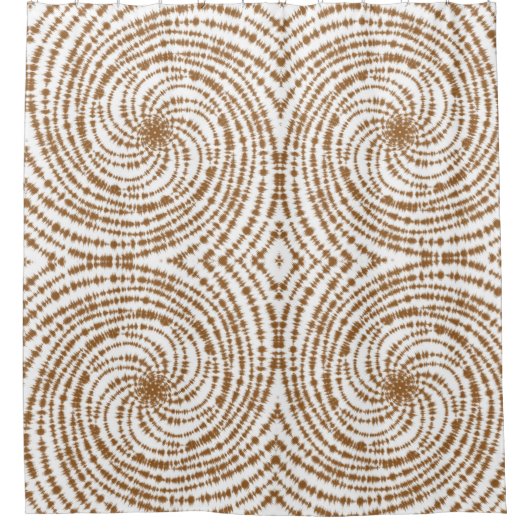 Boho Terracotta Spiral Pattern Douchegordijn (Voorkant)