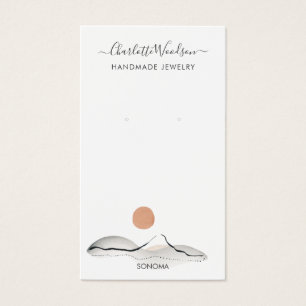 Boho Terracotta Sun Mountain Earring Display Cards Visitekaartje
