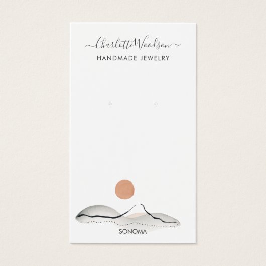 Boho Terracotta Sun Mountain Earring Display Cards Visitekaartje (Voorkant)