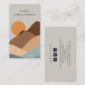 Boho Terracotta Sun Mountains Handcrafted Jewelry Visitekaartje (Voorkant / Achterkant)