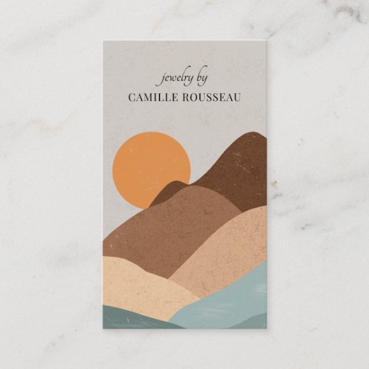 Boho Terracotta Sun Mountains Handcrafted Jewelry Visitekaartje (Voorkant)