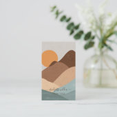 Boho Terracotta Sun Mountains Visitekaartje (Staand voorkant)