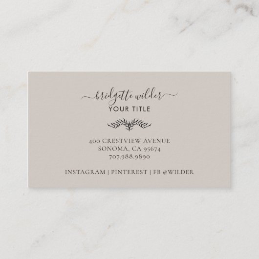 Boho Terracotta Sun Mountains Visitekaartje (Achterkant)