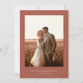 Boho Terracotta Taupe Wildflower Elegante bruiloft Save The Date (Achterkant)