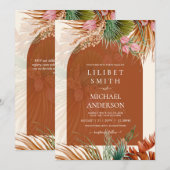 BOHO Terracotta Tropical Pampas Grass Wedding (Voorkant / Achterkant)