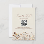 Boho Terracotta Trouw QR Code RSVP Kaartje (Voorkant)