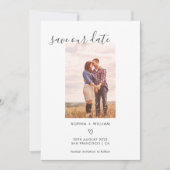 Boho terracotta trouwfoto bewaar de datum save the date (Voorkant)