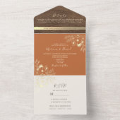 Boho Terracotta Trouwkaart All In One Uitnodiging (Binnen)