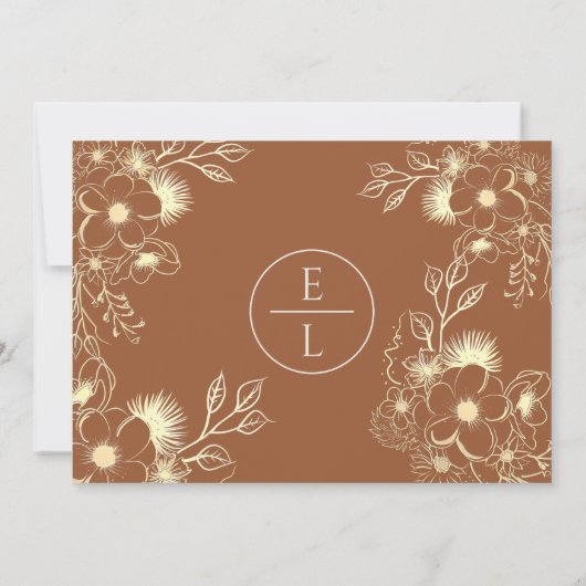 Boho Terracotta Trouwkaart Save The Date (Achterkant)