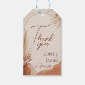 Boho terracotta trouwstickers cadeaulabel (Voorkant)