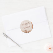 Boho terracotta trouwstickers ronde sticker (Envelop)
