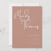 Boho terracotta trouwuitnodiging  kaart (Voorkant)