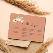 Boho terracotta twee foto bruiloft dank u bedankkaart