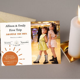 Boho terracotta tweeling eerste reis eerste verjaa kaart