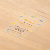 Boho terracotta Twins eerste reis eerste verjaarda Acryl Uitnodigingen (Laagn)