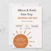 Boho terracotta Twins eerste reis eerste verjaarda Kaart (Voorkant)