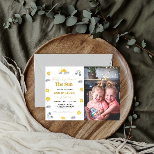 Boho terracotta Twins eerste reis eerste verjaarda Kaart