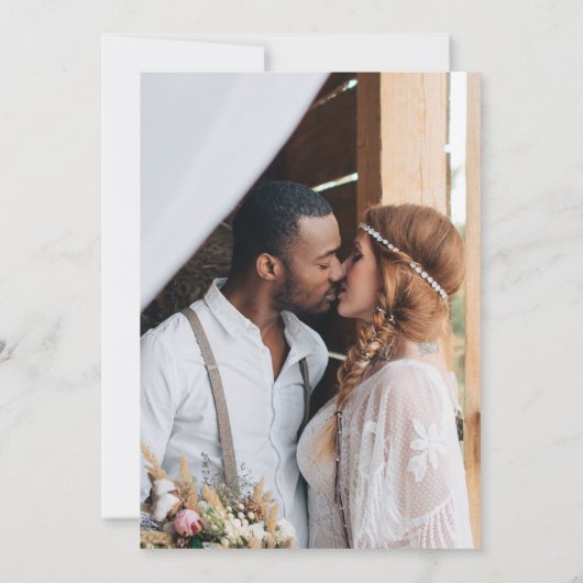 Boho Terracotta Two Photo Wedding Save the Date (Achterkant)