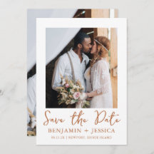 Boho Terracotta Two Photo Wedding Save the Date