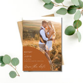 Boho Terracotta Two Photo Wedding Save the Date