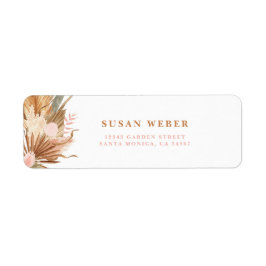 Boho Terracotta uitnodiging Label