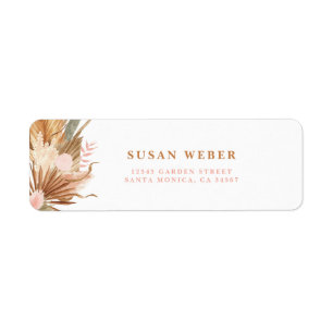 Boho Terracotta uitnodiging Label