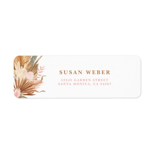 Boho Terracotta uitnodiging Label (Voorkant)