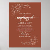 Boho Terracotta Unplugged Trouwceremonie Bord Poster (Voorkant)