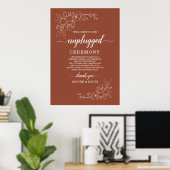 Boho Terracotta Unplugged Trouwceremonie Bord Poster (Thuiskantoor)